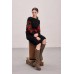 Knitted dress "Flowers" red/black